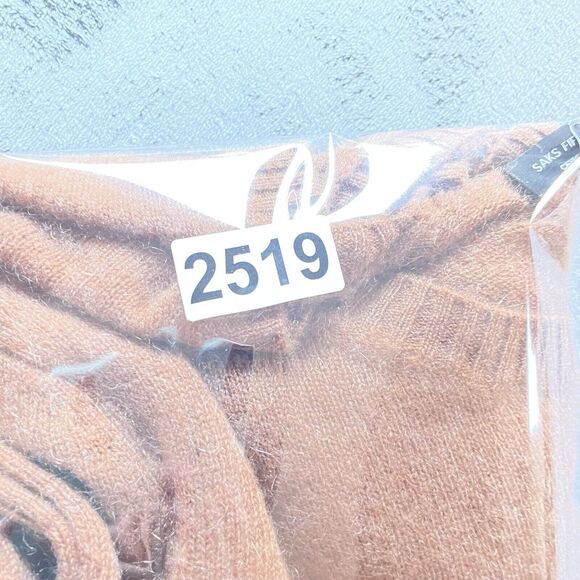 Saks Fifth Avenue Cashmere Brown Crew Neck Sweater - Picture 7 of 7